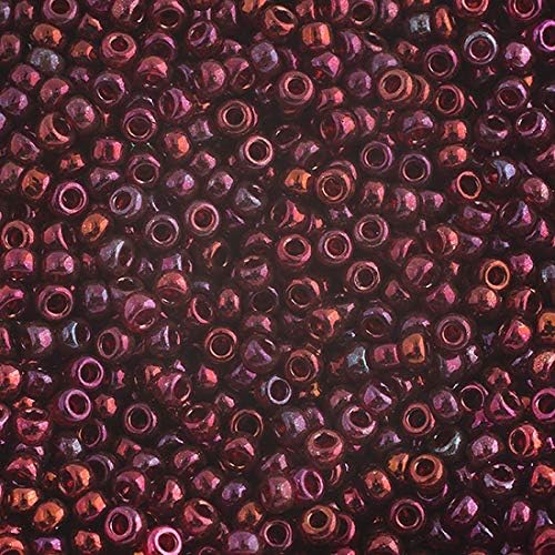 Miyuki Seed Bead 15/0 APX.22g - Burgundy Gold Luster Japanese Glass Seed Beads