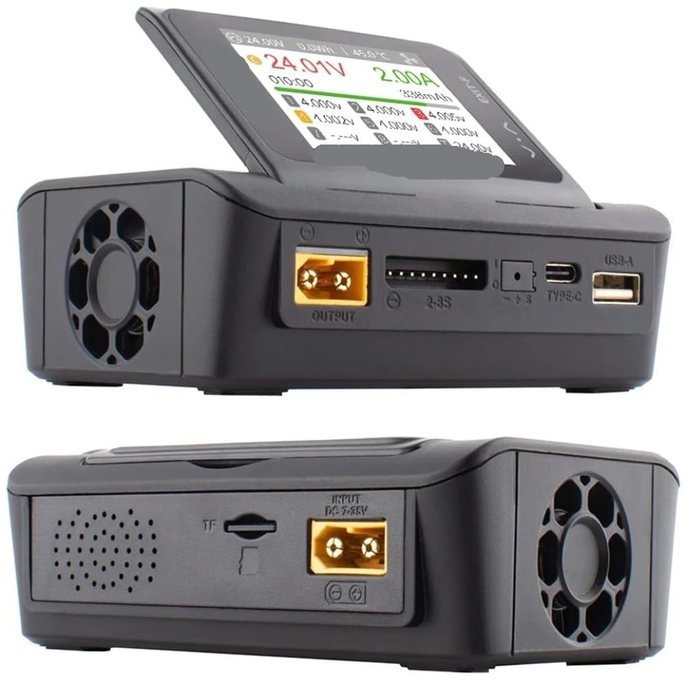 Caricatore intelligente DC a ricarica rapida USB 20A Angolo dello schermo regolabile con funzione audio 1-8S Lipo LiFe adatto for M9 600W