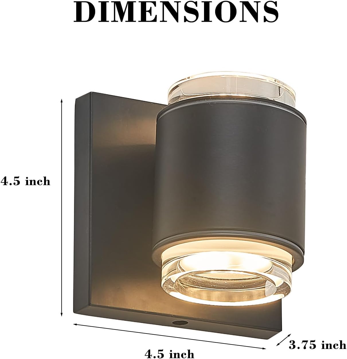 Modern LED Wall Light, Up Down Lighting 3000K Warm White, Outdoor Indoor Wall Sconce for Porch Garage Entryway, Patio Pool, Stairs Hallway Balcony, Wall Decor & Security Lighting Fixture