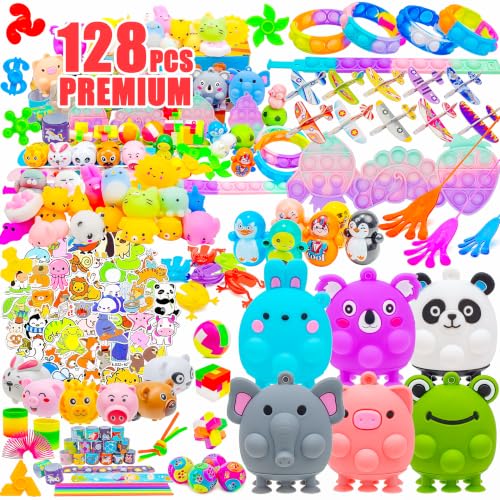 DQstar 128 PCS Party Favors Toys for Kids - Treasure Box for Classroom, Goodie Bags Stuffers, Pinata Fillers, Prize Box, Carnival Prizes, Bulk Toy, Birthday Party Supplies for Ages 4-8-12 by DQstar - Used condition - US$16.06