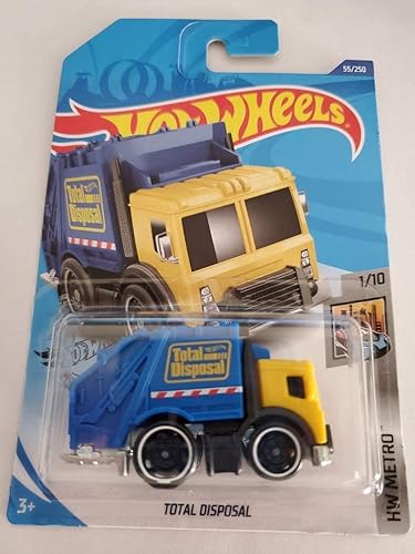 Hot Wheels 2020 HW Metro Total Disposal (Camión de basura) 55250, amarillo y azul