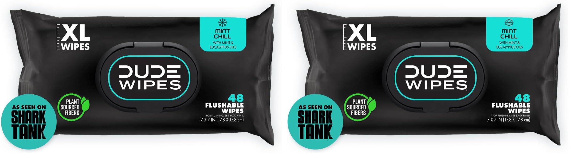 Wipes, 48 Wipes, 2 Pack | Flushable | Mint Chill | Extra-Large | Eucalyptus & Tea Tree Oil