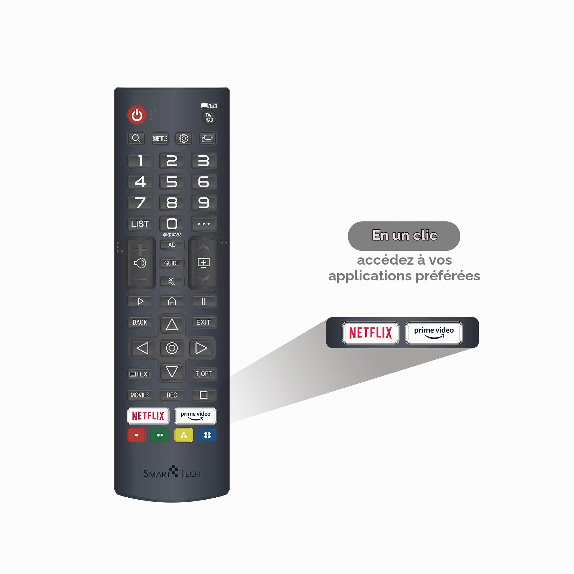 Smart Tech TV LED HD 32' (80 cm) Smart TV Web OS-32HW01V3- Molotov, Netflix, Prime Video, 3xHDMI - 2xUSB -Dolby Audio