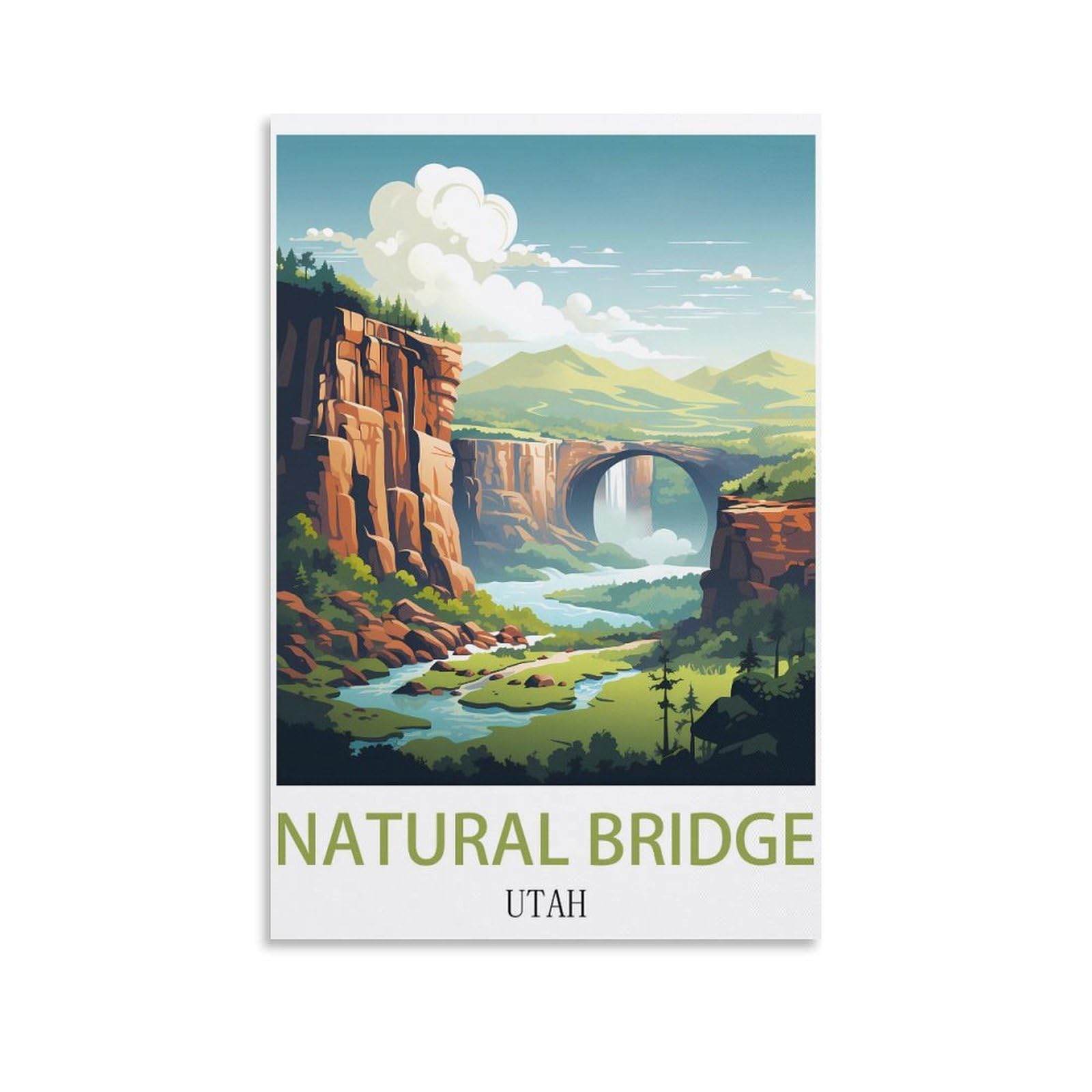 EZMLFA 5D Diamond Painting Kits,Natural Bridge Utah,Diamond Painting Kits for Beginners Round Full Drill Painting with Diamonds Gem Art for Home Wall Decor 40x40cm