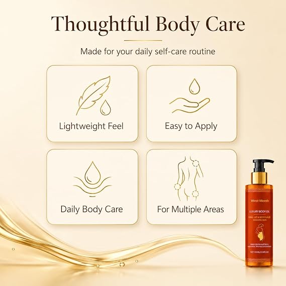 Body Firming Oil for Women, 2 Pack After Shower Oil for Dry Skin, Lightweight Non-Greasy Moisturizer for Arms Legs Belly (2)