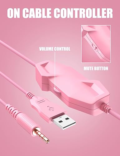 Vista 34 de ZIUMIER Auriculares para juegos con micrófono, compatibles con PS4, PS5, Xbox One, PC, portátil, auriculares sobre la oreja con luz LED RGB, Negro