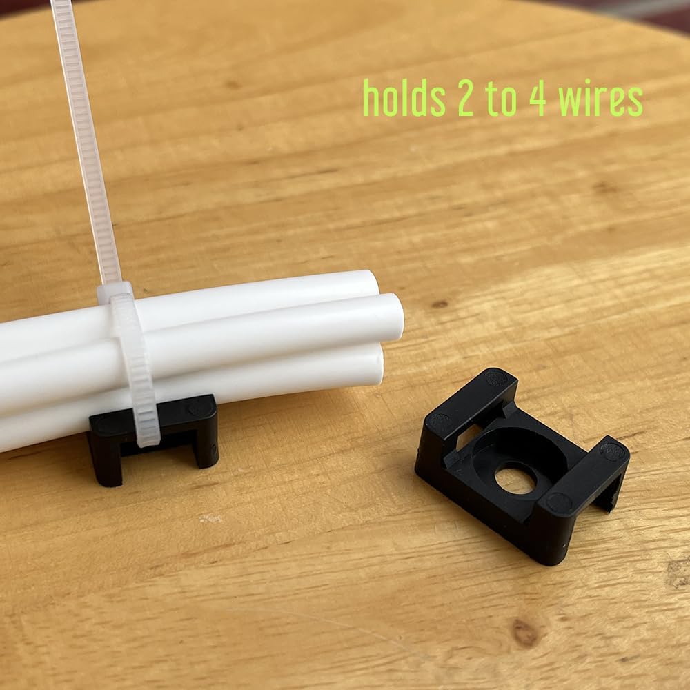 25 Piece 21.5 x 15 x 9mm Cable Tie Hole Wide 9mm Saddle Base for Securing Cables Wires Cords, Cable Tie Mount For Wire Management