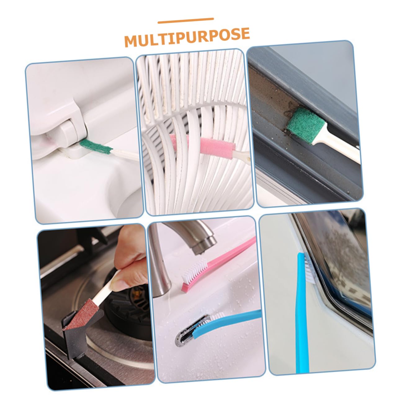 NOLITOY 7Pcs Shower Head Cleaning Brush Material for Hard to Reach Corners for Cleaning Shower Heads Wash Basins Windows and More