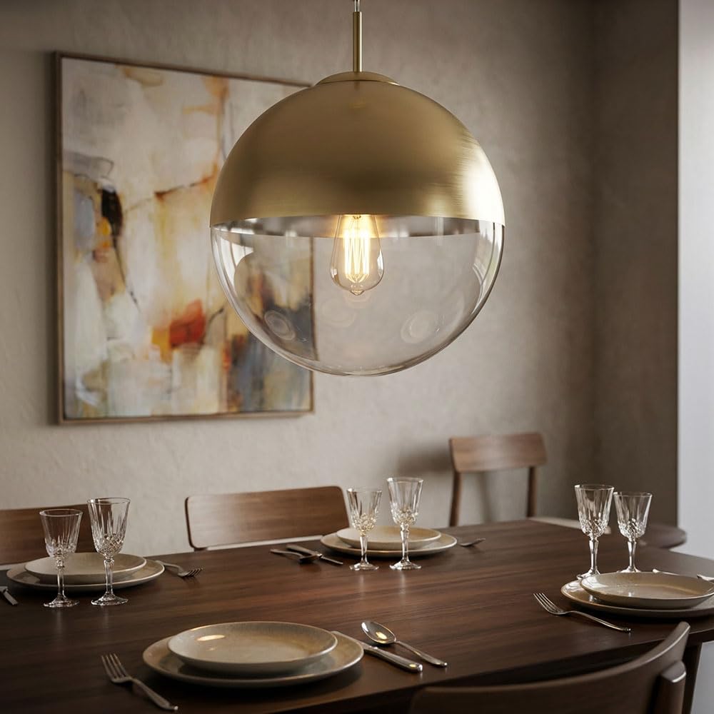 Kugellampe Hänge Pendel Leuchte 4-flammig Ess Wohn Schlaf Raum Lampe goldfarben Kugellampe Hänge Pendel Leuchte 4-flammig Ess Wohn Schlaf Raum Lampe goldfarben