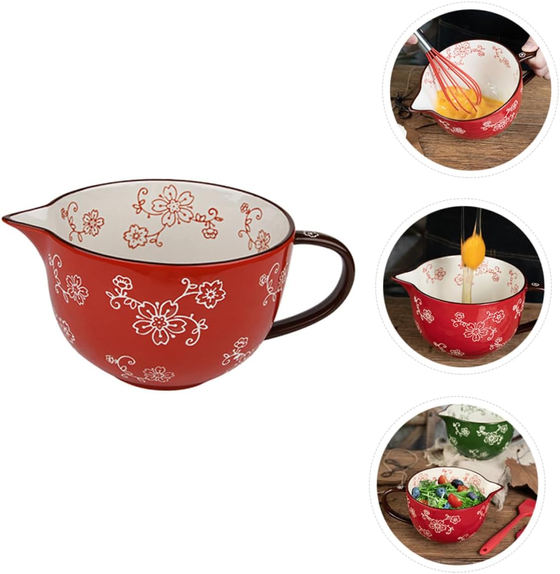 SMASOLO Kitchen Bowls Mixing Bowl Ceramic Non-slip Base Egg Mixing Food Serving