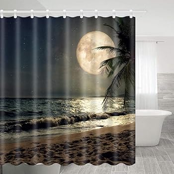 Interestprint Beach Ocean Shower Curtain Water Proof House Decor Wooden Pier Deck Waves Beach Palm Tree Bathroom Accessories 72 By 72 Inches Extra Long Interestpink Sc Wa337775 Shower Curtains