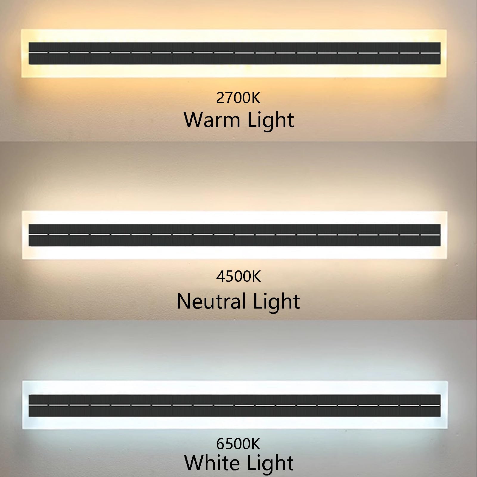 wasserdichte Solar-Wandleuchte IP65 – Kabellose LED-Außenwandlampe für Garten, Terrasse und Weg – 60 cm neutrale Leuchte für Villa- und Terrassendekor