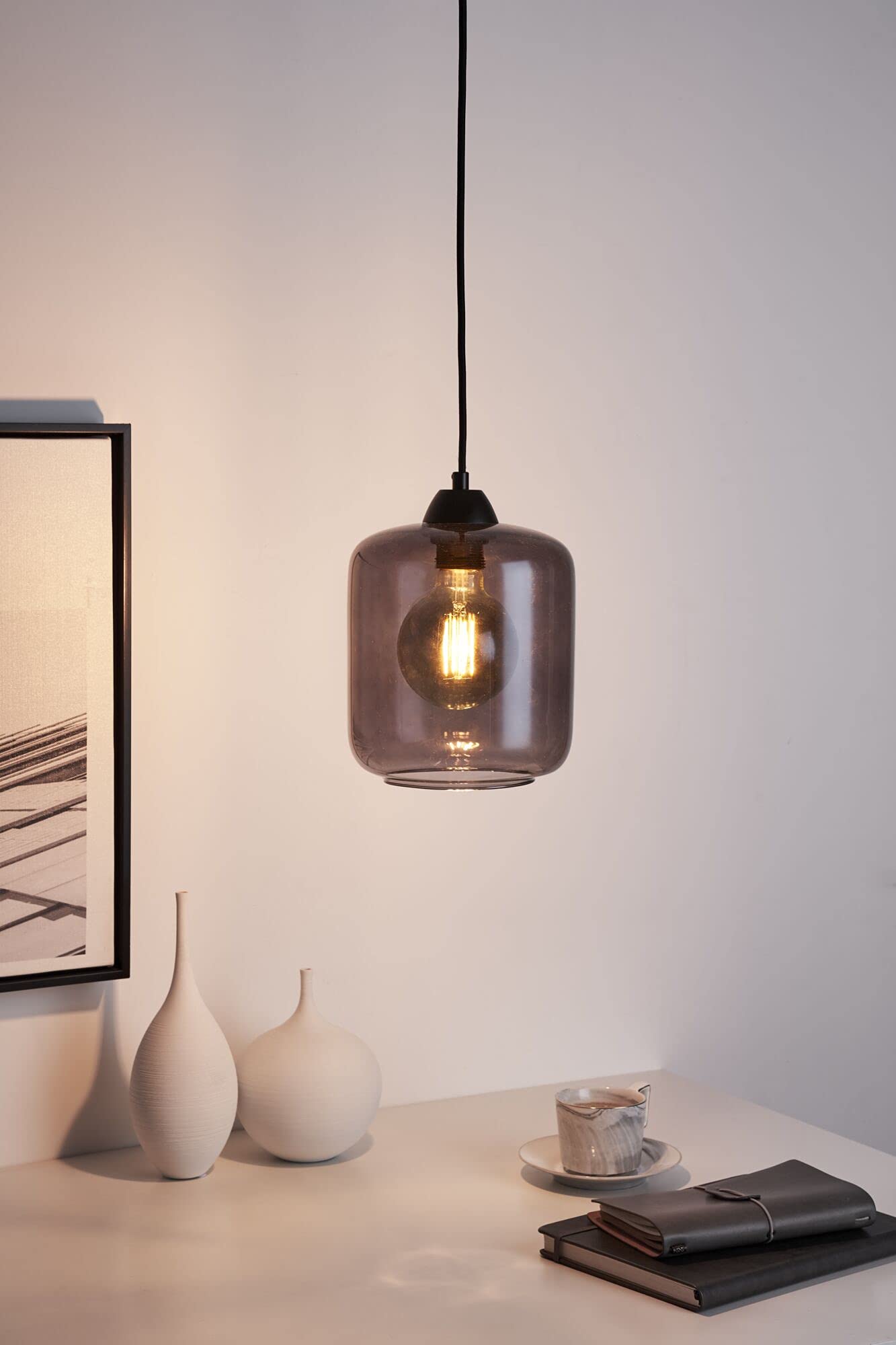 Pauleen 48189 Magic Glamour lampa wisząca maks. 20 W szkło dymne, czarne szkło, metal E27