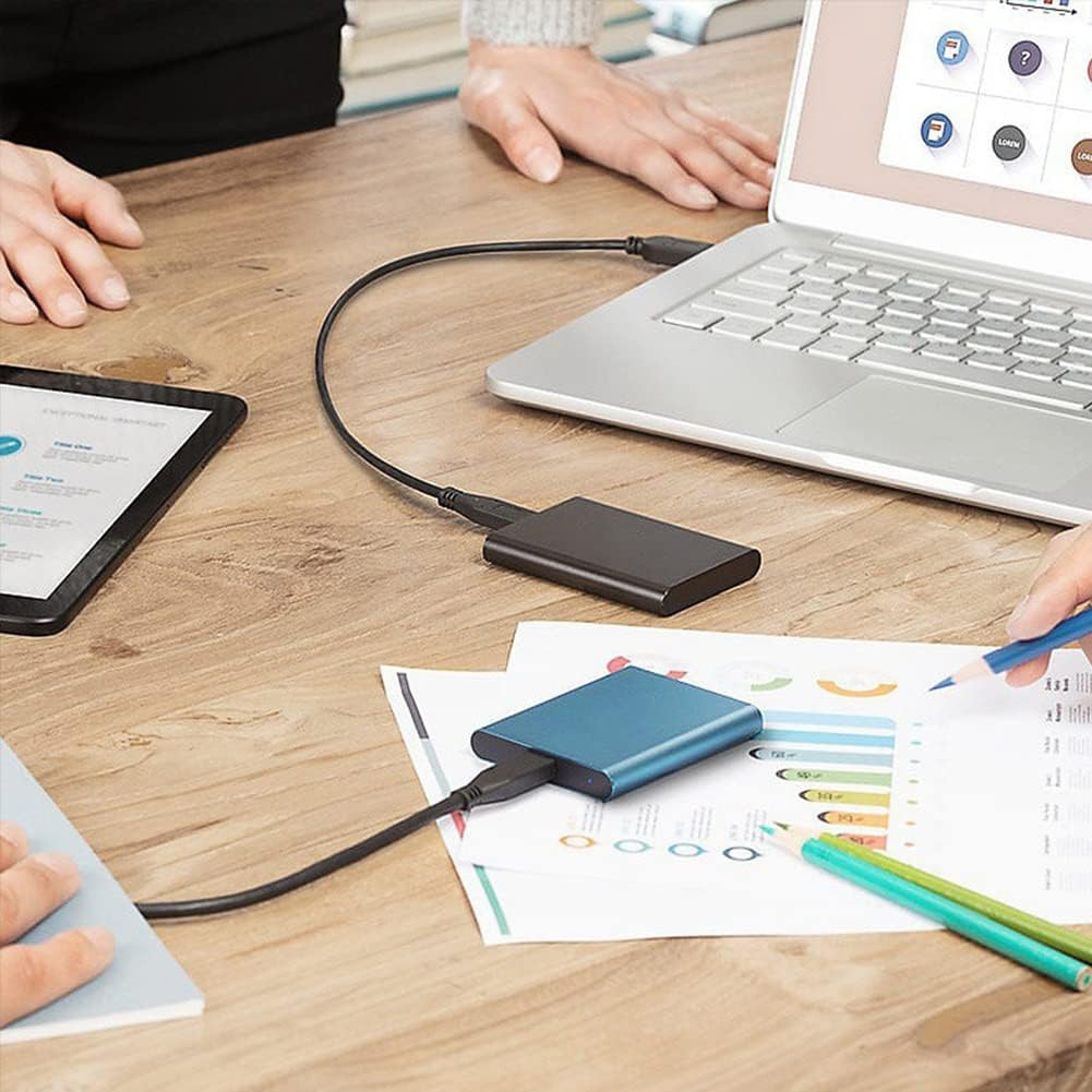 External Hard Drive 2TB Portable SSD Drive USB 3.1 Type-C Mobile Solid State Drive Portable Hard Drive for PC Laptop Mac Data Storage and Transfer (Blue) : Electronics