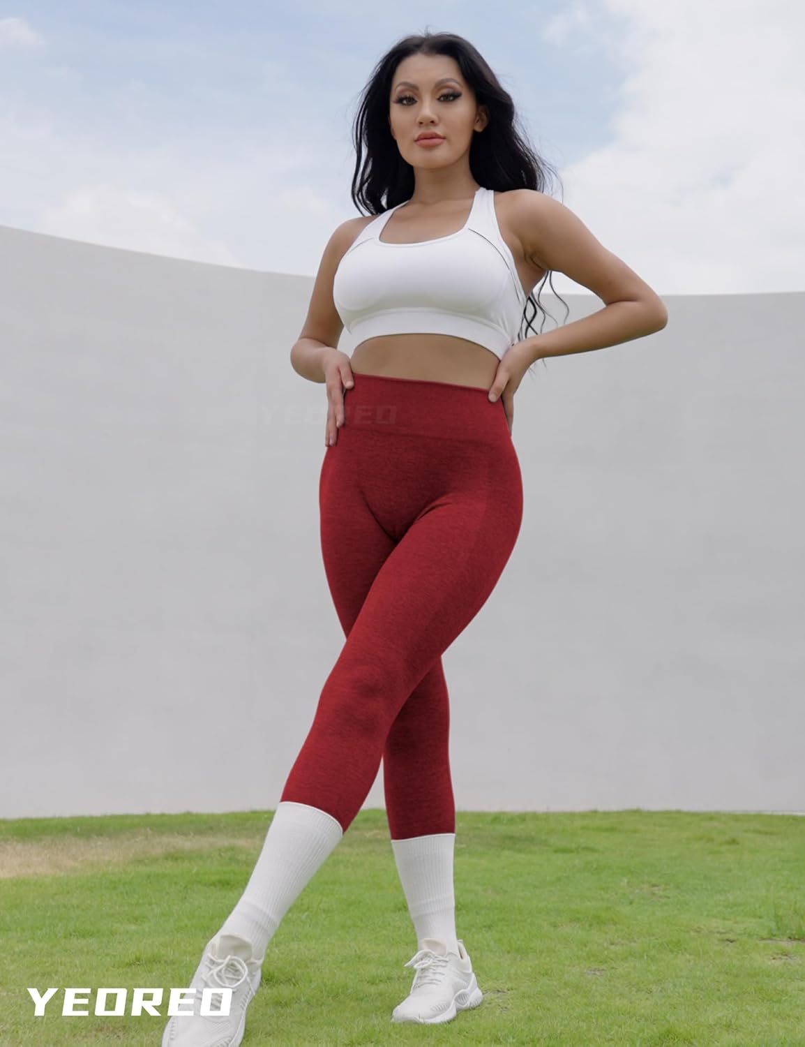 YEOREO Amplify Leggings for Women Seamless Scrunch Leggings Butt Lifting Gym High Waisted Athletic Leggings - Image 3