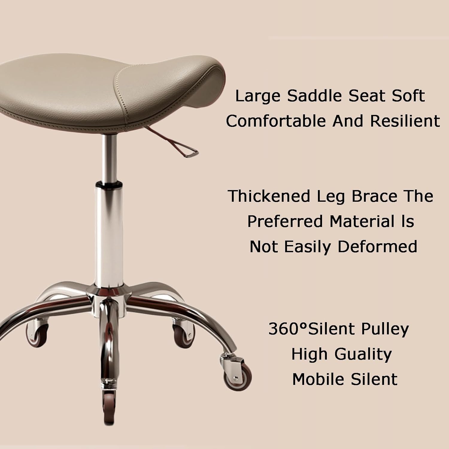 昇降式スツール キャスター キャスター付き シンプル 回転椅子 チェア キャスター付き椅子 スツール 椅子 昇降 クッション 作業 丸椅子 –  Branchée Beauté シート サドルスツール、高さ調節可能 40～58cm、360°回転スライド式チェア、キャスター付き、カッティングホームオフィススパサ