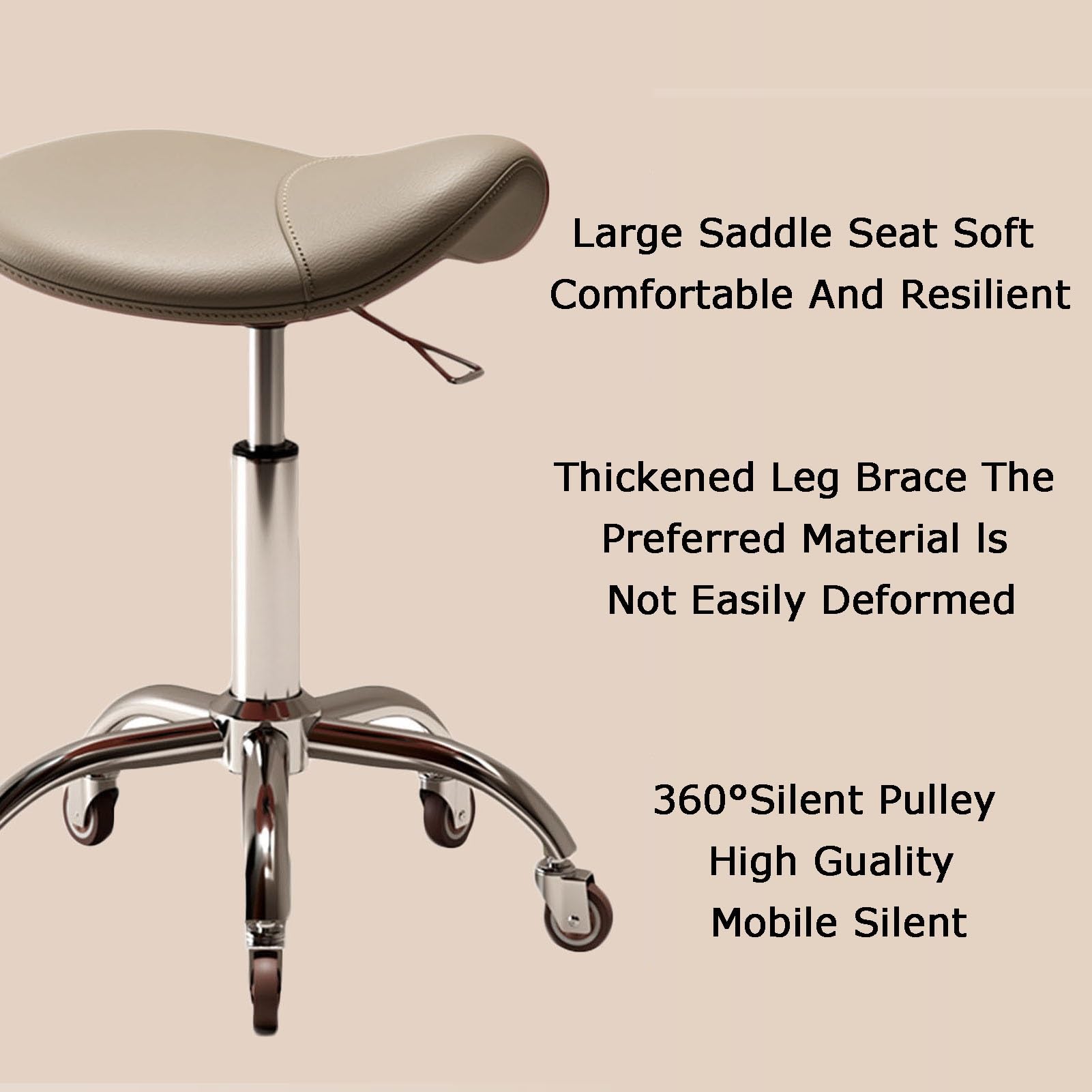 Generisch Ergonomischer Sattelhocker,Verstellbarer,Verschiebbarer 360°-Drehstuhl Mit Rädern,Geeignet for Schneiden Im Home Office,Salon,Labor(Color 4)