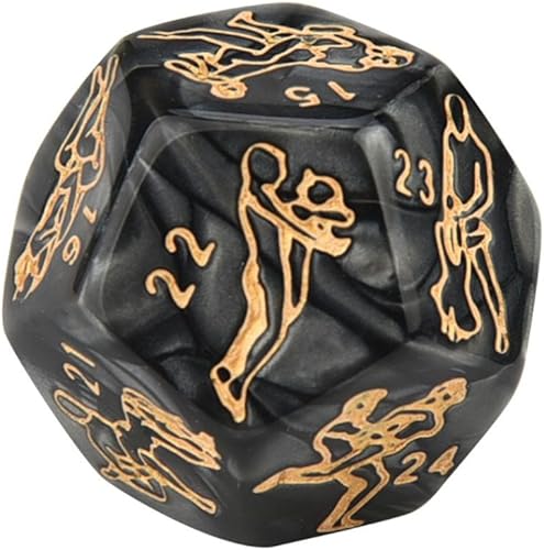 Miniatura 6 de AmaMary Juego de dados sexuales, 4 piezas de dados sexuales negros para parejas, juego de dados para adultos, juegos de dados sexuales para adultos
