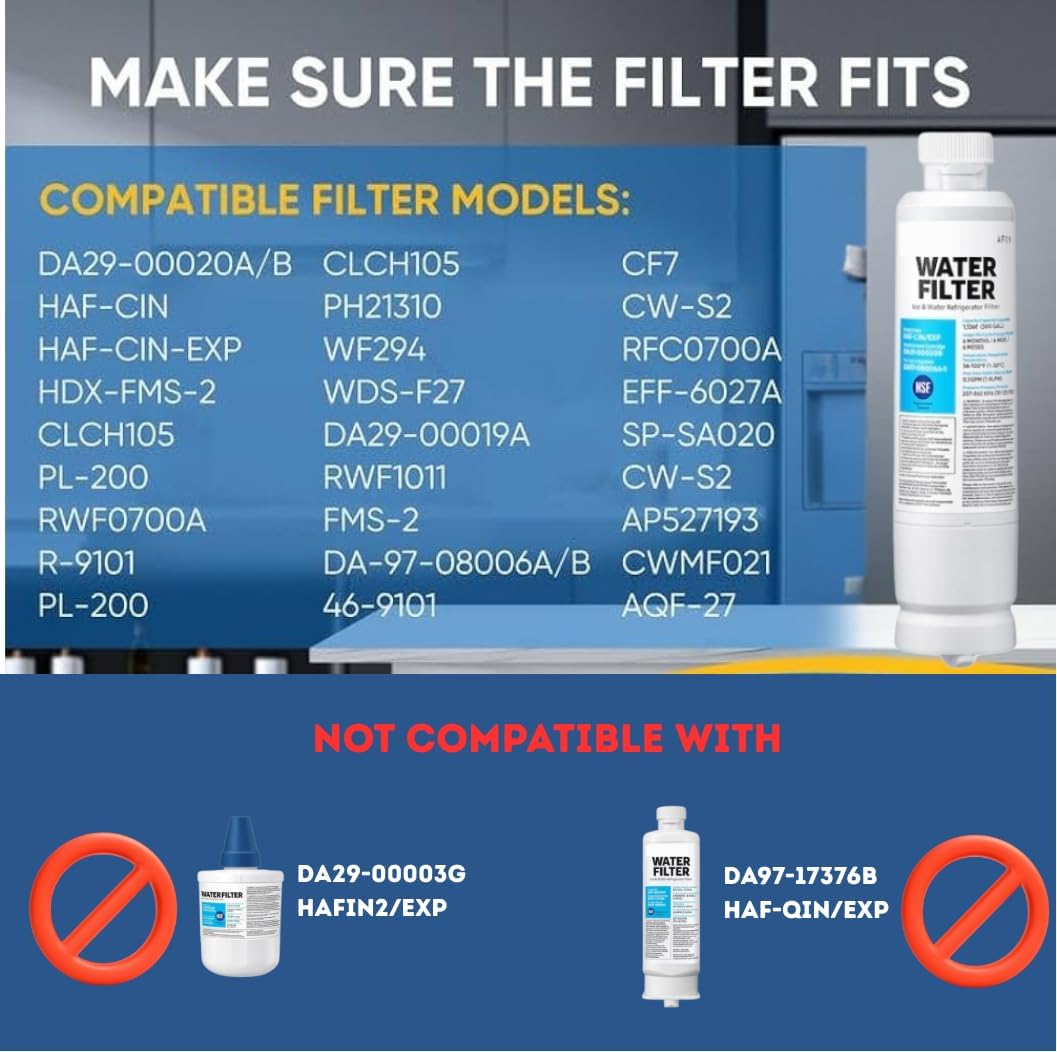 HAF-CIN/EXP DA29 Water Filter Replacement – Compatible with DA29-00020B – Carbon Block 99% Contaminant Reduction – Fresh Water & Ice – 6 Month Life 1 PACK