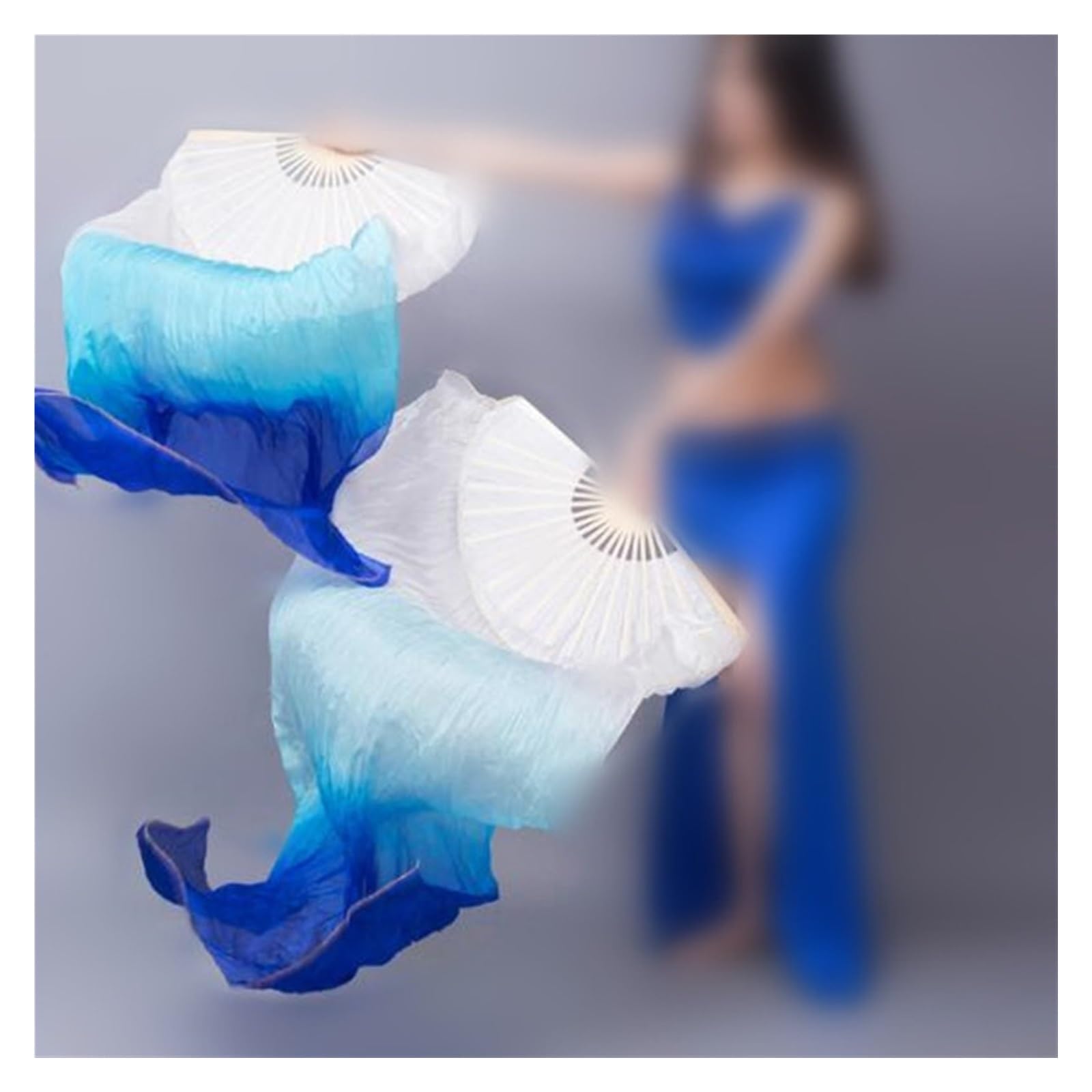 Silks Fani tańca brzucha, dzieci kobiety taniec brzucha s 1 para gradientowy tancerz ćwiczenia długi wachlarz rekwizyty 120 cm/150 cm/180 cm jedwabny wachlarz