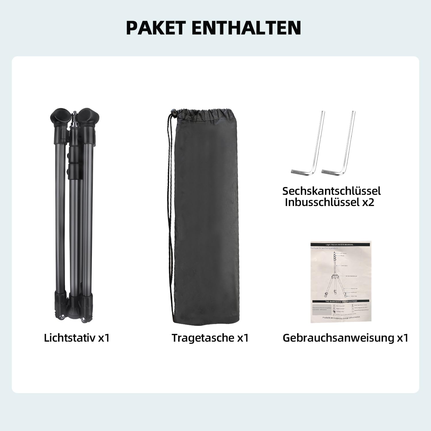 Lichtstativ 200cm/83in, Reversible Lampenstativ Studio Beleuchtung Stativ, Light Stand mit 1/4" Schraube für Strobe Licht Ringlicht Blitzlicht Kamera Softbox, S202