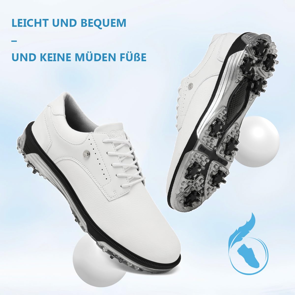 ULTIANT Golfschuhe Herren wasserdichte Langlebig Schnürung Atmungsaktiv Trainingsschuh für Golf
