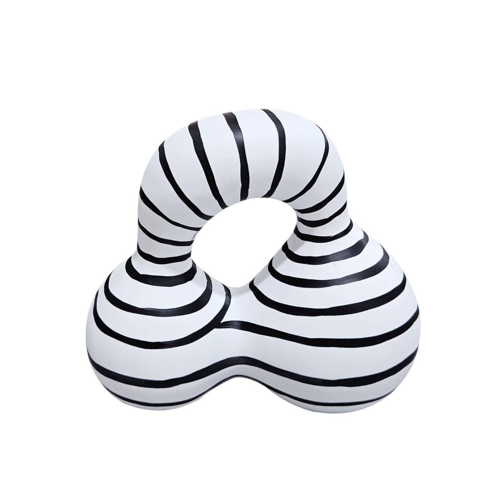 Escultura Conceptual Figura con Rayas Geométrico Adorno Resina para Salón