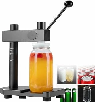 Handheld Can Sealer Machine,Sixth Generation of New can Sealer Machine,Sealing Capacity 250/330/400/500/700 Ml,for Sealing PET Bottle Can, Home/Commercial,Black