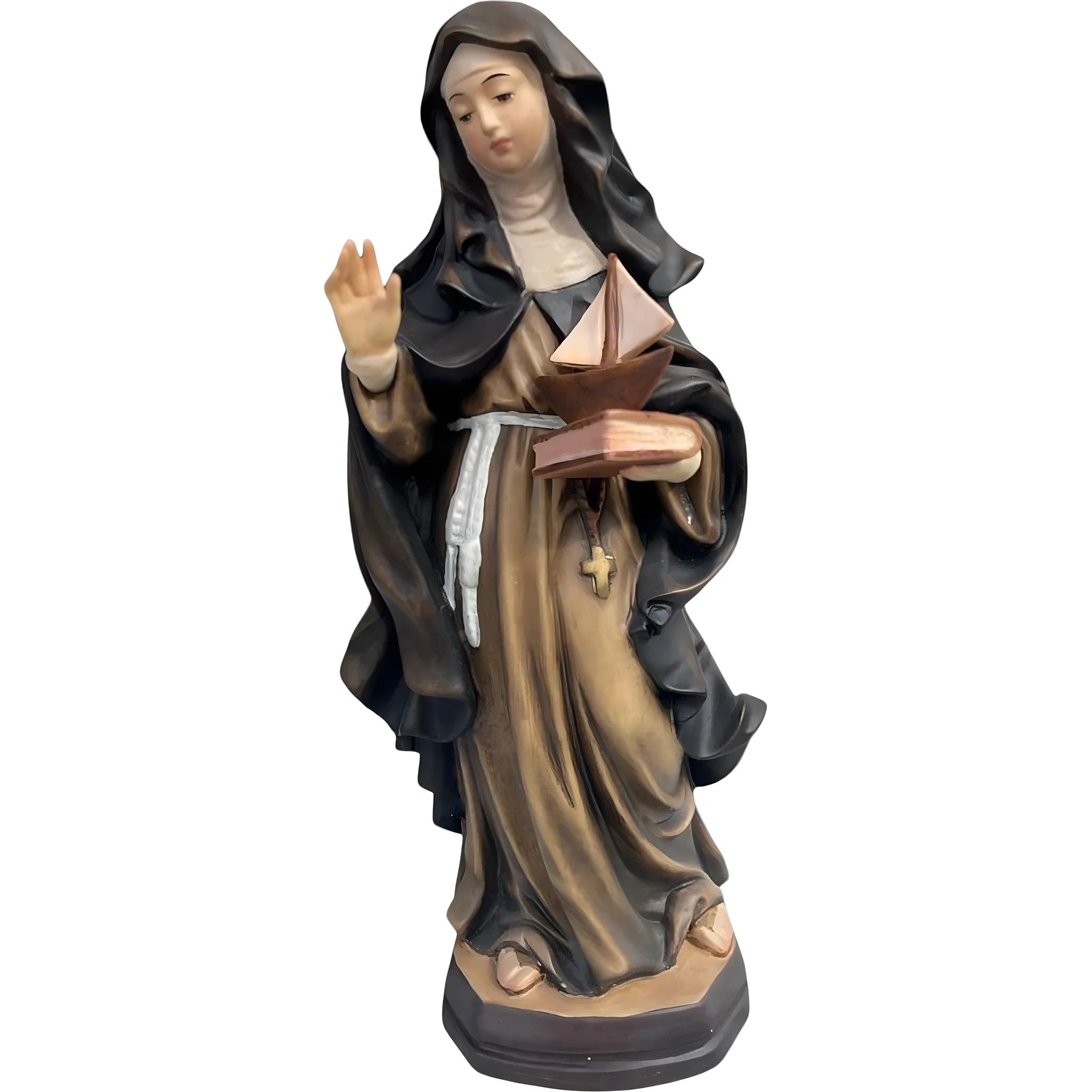 Figurine Santa Monica avec bateau en bois 15 cm un cadeau de Noël traditionnel unique