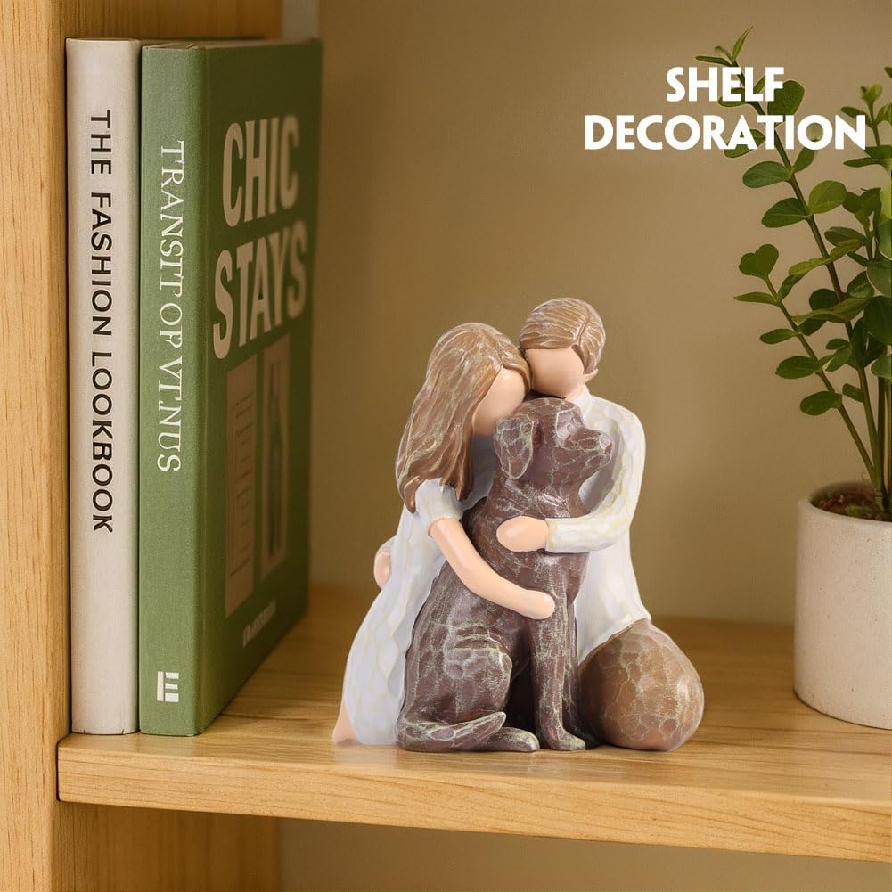 Chocolate Lab Dog Angel Figurine - Hand-Painted Resin Memorial Statue & Keepsake, Dog Lovers Home Decor Gift for Couple, Girlfriend, Wife - Wedding, Christmas & Birthday Present