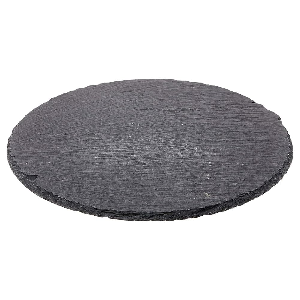CTRLZS Round Cheese Board, Natural Stone Tray for Serving Cheese, Charcuterie, Sushi, Appetizers, and Easy Install Easy to Use