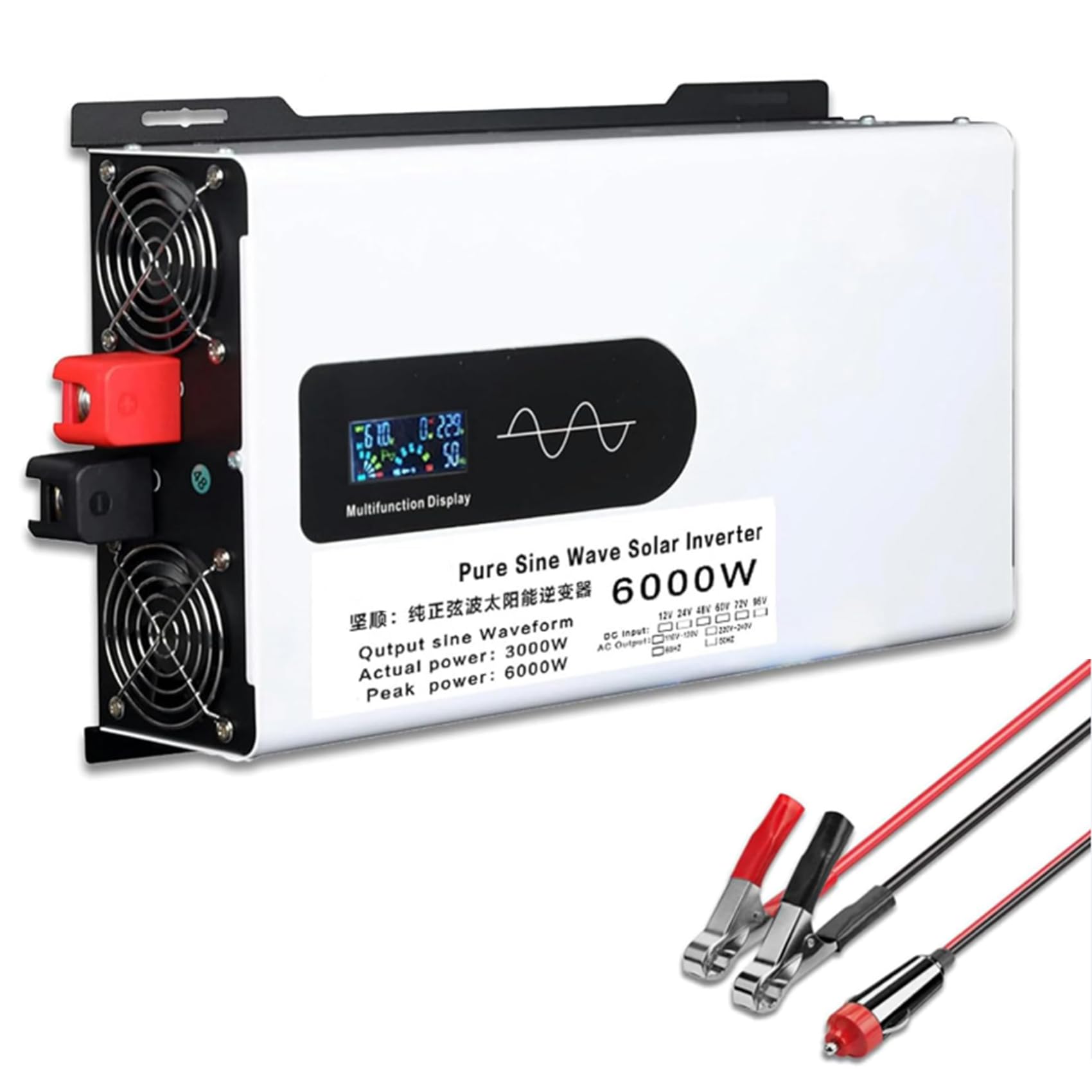12v to 230v,24V do 230V, 6000 W falownik solarny niskiej częstotliwości, Dc12v 24V 48V 60V 72V do 110V 230V czysta fala sinusoidalna przetwornica napięcia