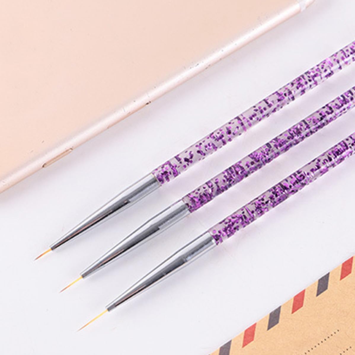 12 Pcs Nail Art Pens Set with Fiber and Metal Material Stylish and Practical Nail Art Striping Brushes for Precise Pattern Design for Home and Salon Use