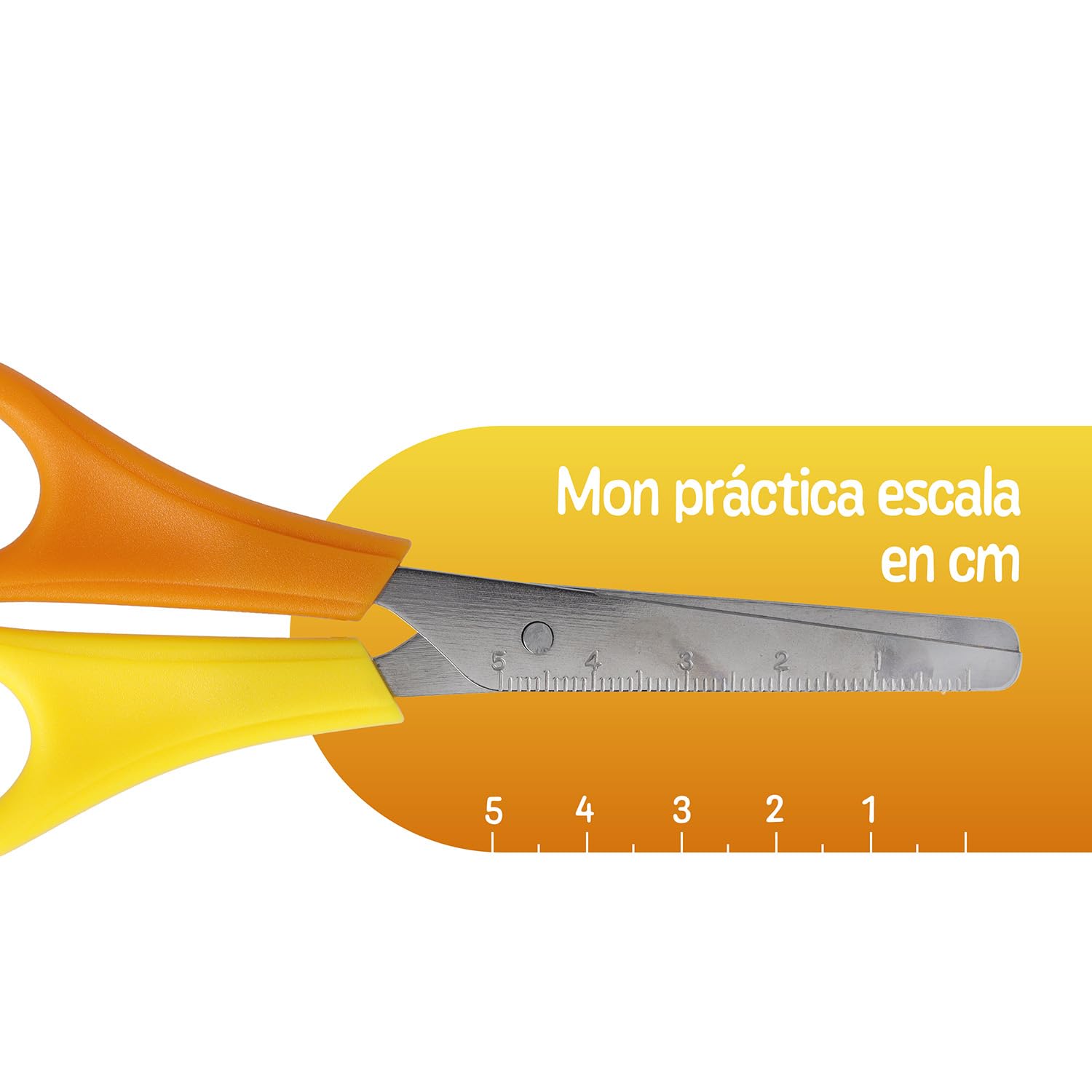 Westcott Tijeras para niños zurdos amarillas | Tijeras con escala integrada de 5 cm | Tijeras para manualidades de 13 cm (5") ideales para manos infantiles | Punta redondeada | E-21593 00