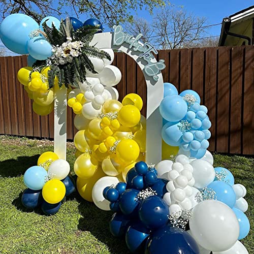 FOTIOMRG 110pcs Light Blue Balloon Garland Arch Kit, 18 12 10 5 inch Light Blue Latex Balloons Different Sizes Pack for Birthday Graduation Baby Shower Gender Reveal Party Wedding Decorations