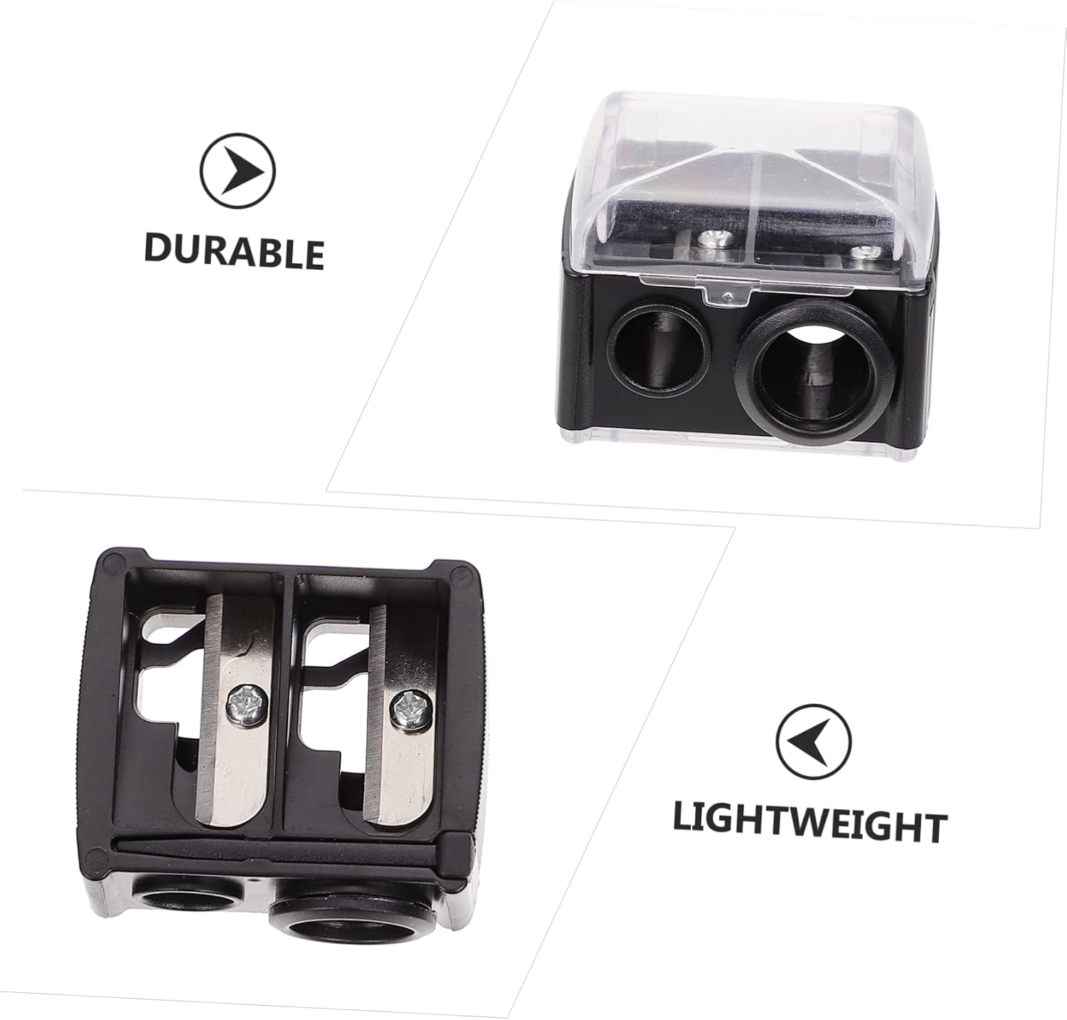 Dual Hole Cosmetic Pencil Sharpener 4pcs Eyeliner Brow Pen Sharpener Travel-Friendly Makeup Accessories Easy to Clean for Women Random Color