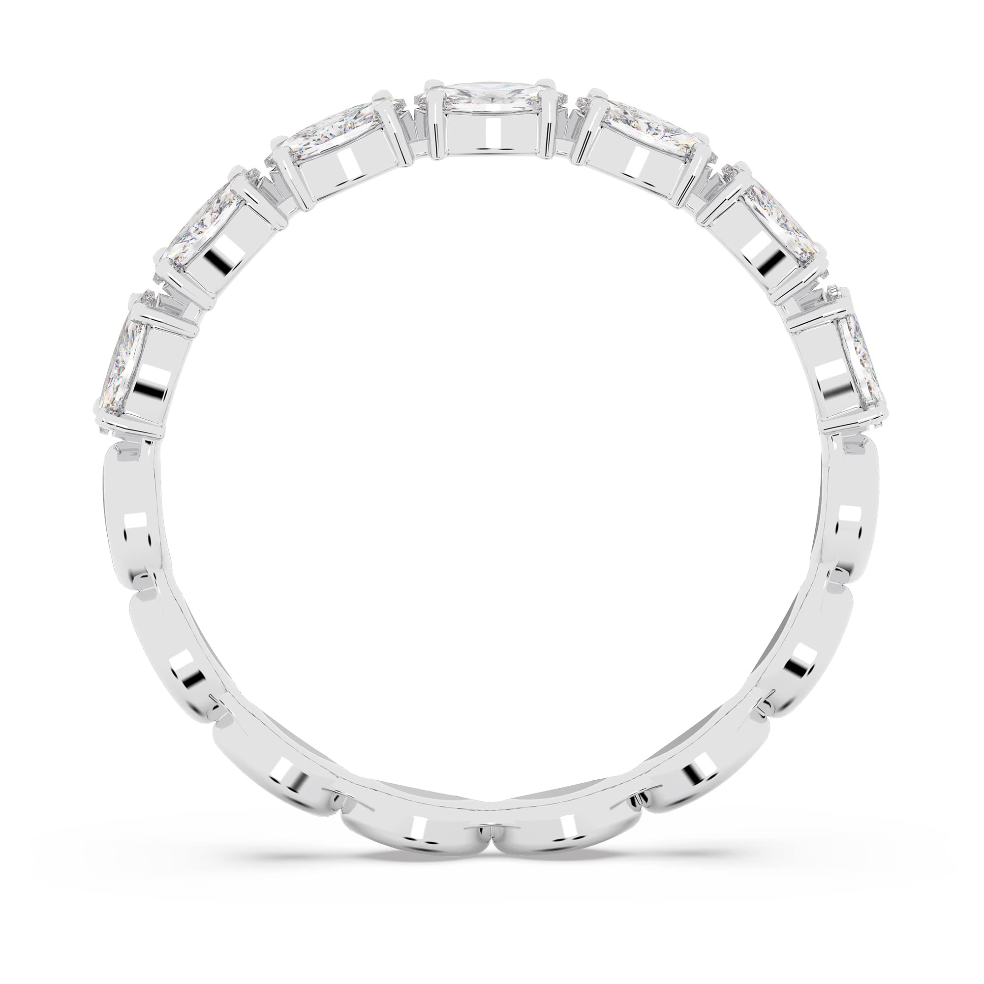 Swarovski Matrix Vittore pierścionek, szlif markiza, biały, pokryty rodem