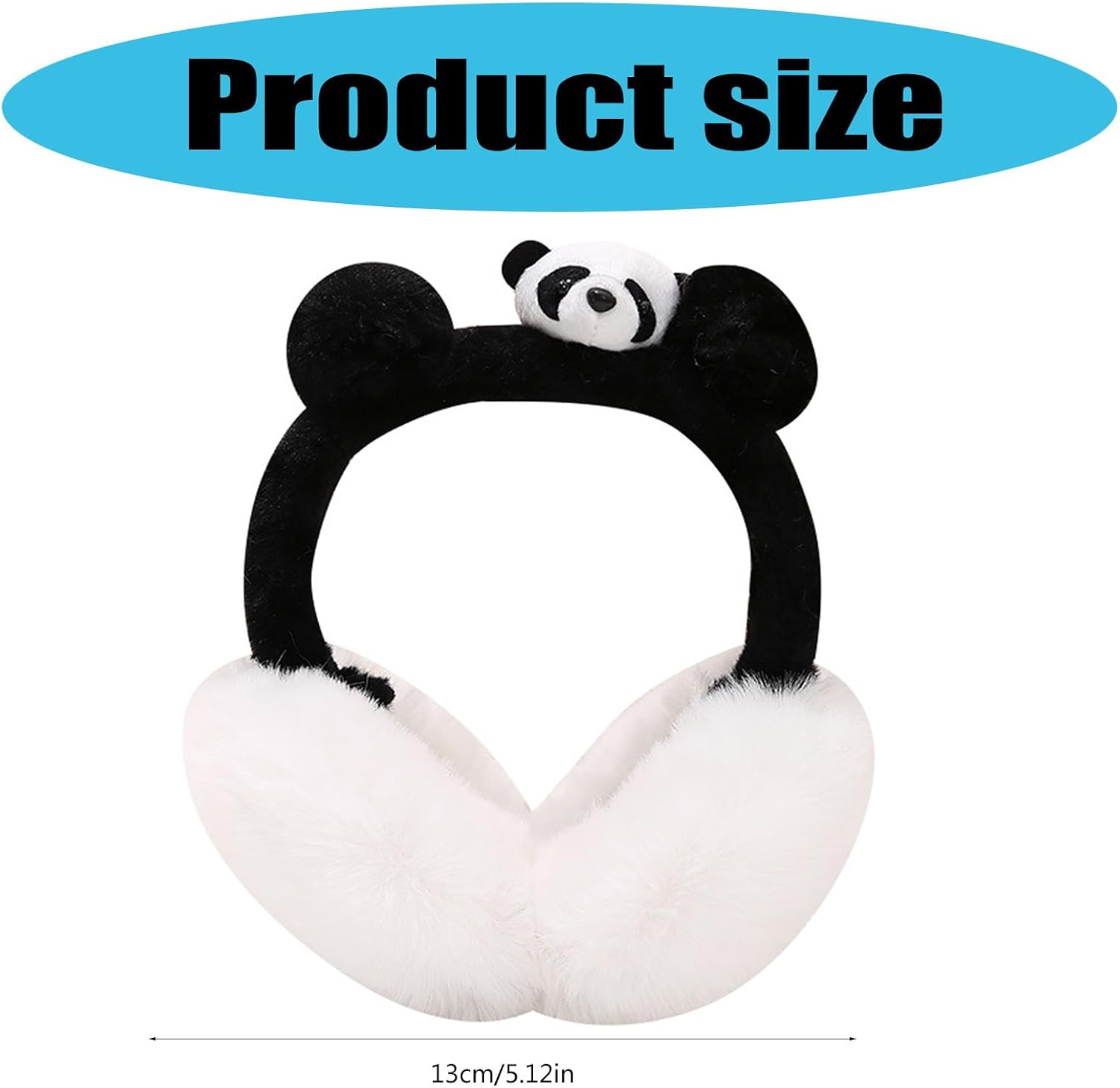 Lovely Cartoon Panda Ear Muffs for Women and Girl Adjustable and Foldable Ear Protectors for Winter Gear