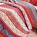 Exclusivo Mezcla 100% Cotton 3-Piece Multicolored Boho Paisley King Size (92x104 Inch) Quilt Set as Bedspread/Coverlet/Bed Cover/Comforter- Lightweight, Reversible and Decorative, Red and Orange