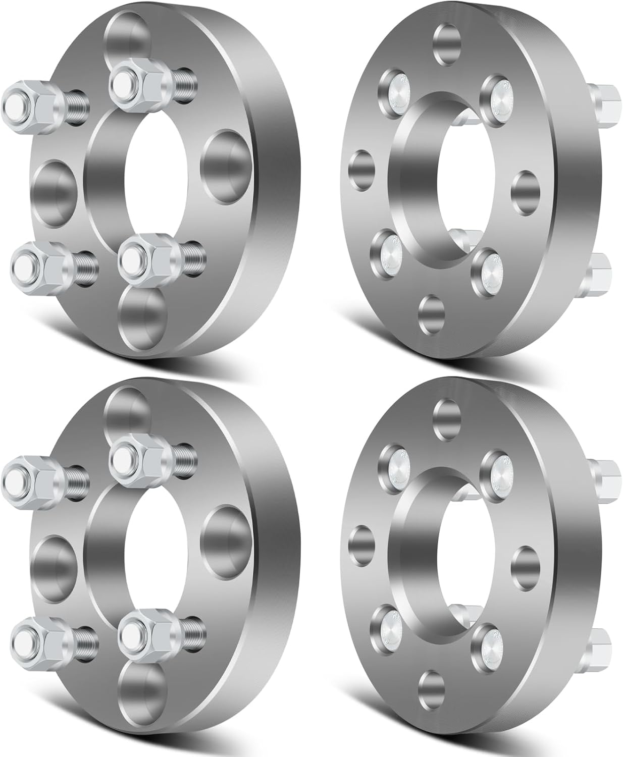 SCITOO 4x4.5 to 4x100 Wheel Spacers 1 inch Thick Hub Bore 67.1mm with 12x1.5 Studs, Silver 4 Lug Wheel Spacers Adapters Fit for Colt 1979-1992 for Optima 2001-2004 - 4Pcs