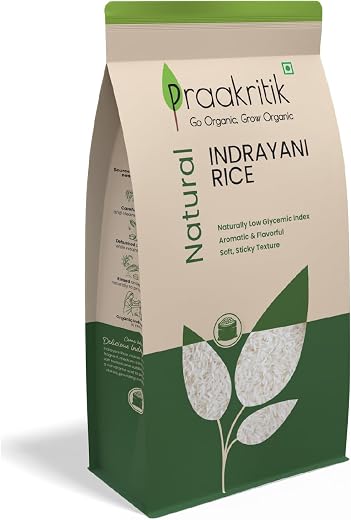 Praakritik Natural Indrayani Rice 1 KG, Sticky RIce, 100% unpolished Indrayani Rice, Traditional Rich &amp; Aromatic, Medium S...