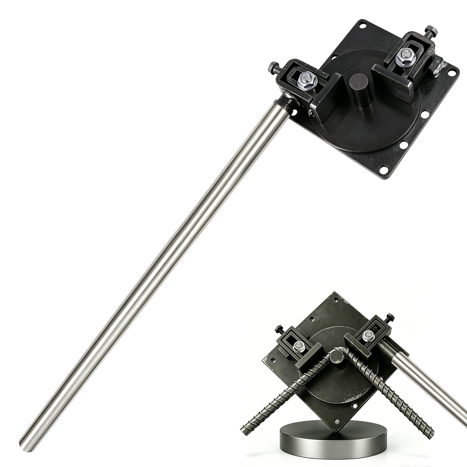 Heavy-Duty Manual Rebar Bender, for 1-14mm Rods Rebar, Rod/Pipe/Metal Bender, 0-180° Bending, 550mm Stainless Steel Handle, Labor-Saving Design for Home Use to Construction Sites