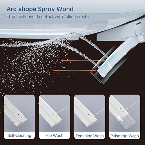 Miniatura 6 de EPLO Aseo inteligente, bidé asistido por bomba, descarga apagada, asiento calefactado, doble descarga automática, agua tibia, funcionamiento del