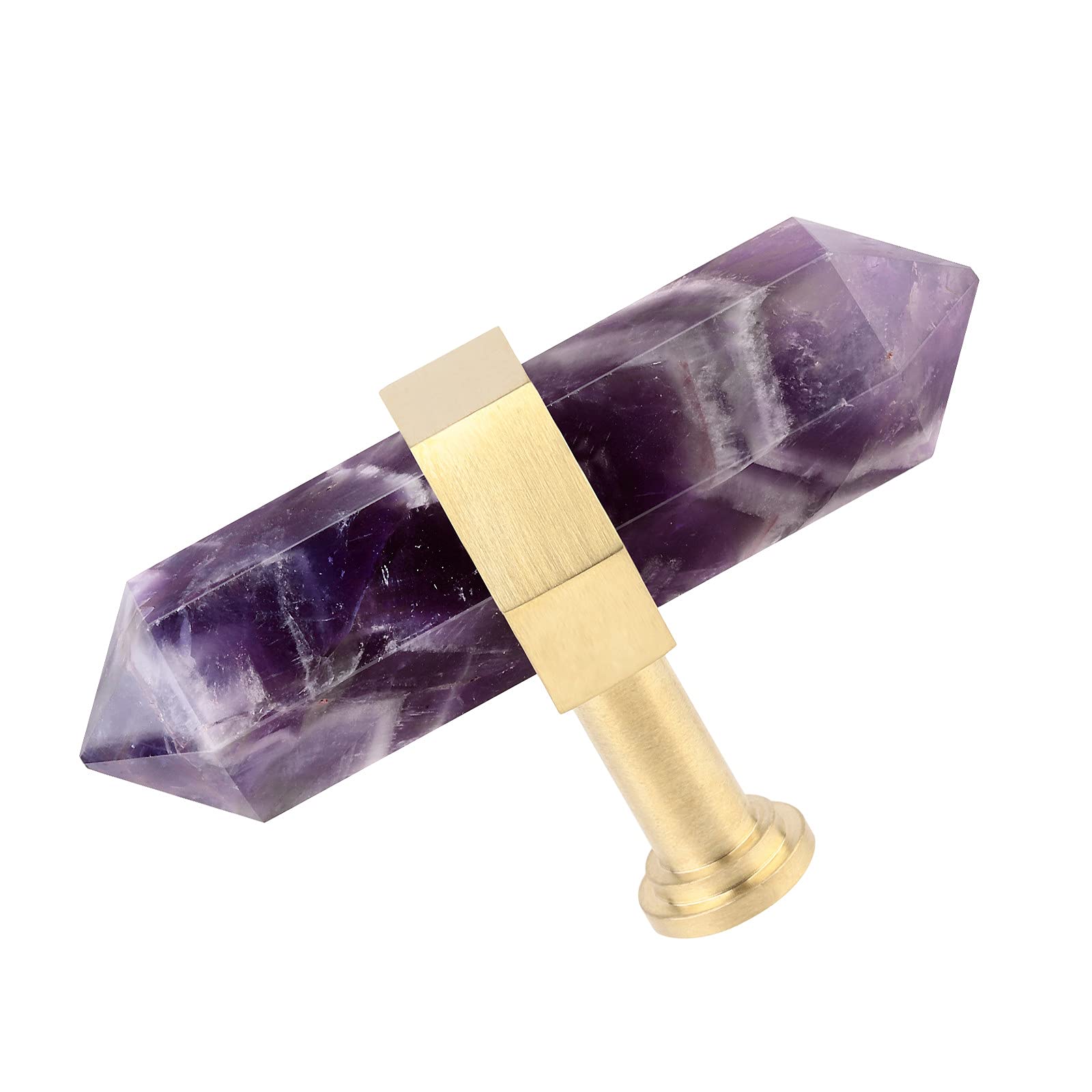 Mookaitedecor Amethyst Crystal Cabinet Knobs With Screws Set Of 2, Drawer Pull Handles For Dresser Wardrobe Cupboard Decorative - View #11