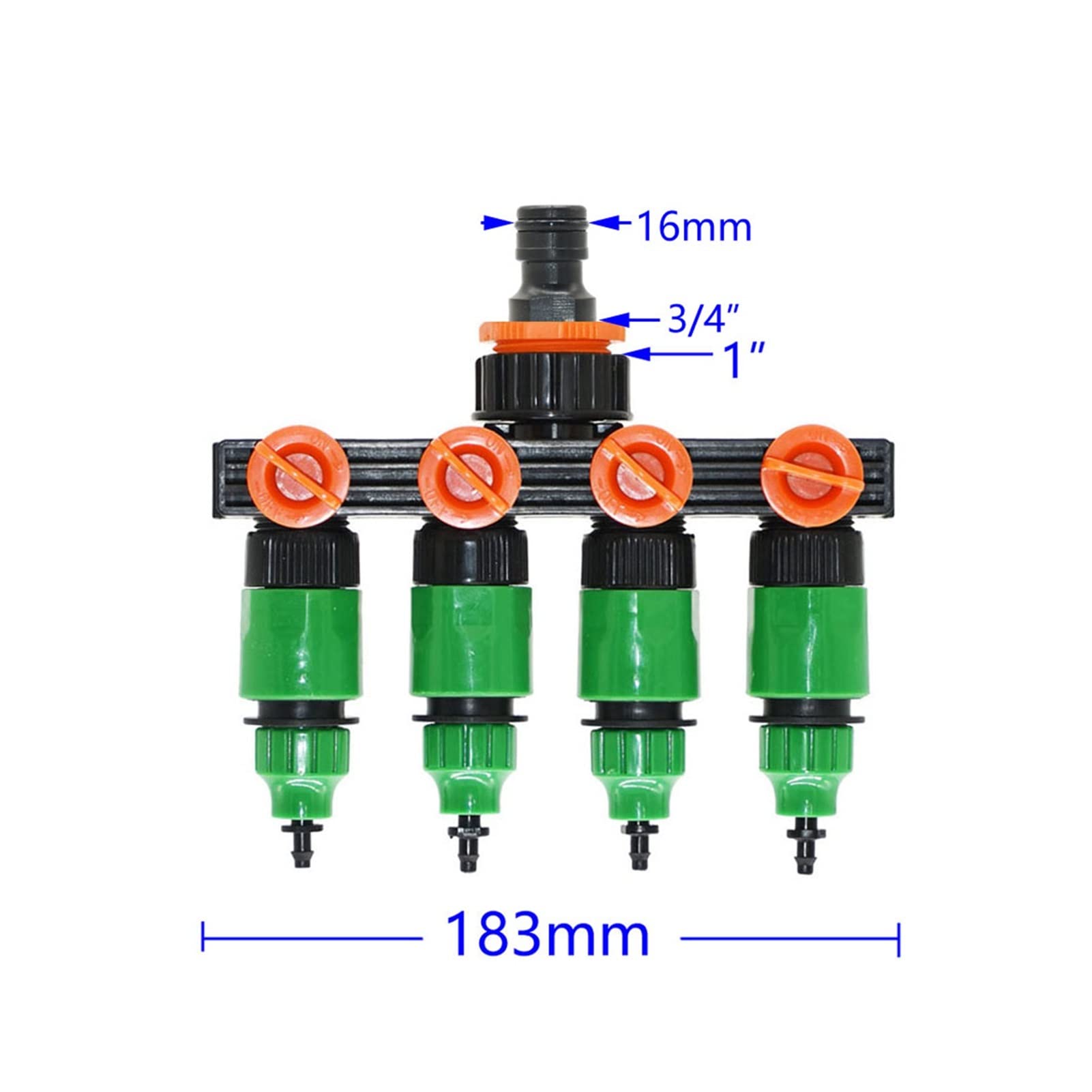 Conector de grifo de manguera de jardín 1/4 3/8 pulgadas Manguera de 4 vías Garden Tap Agua Dispensador de agua Válvula de riego con hembra 1/2 "3/4" 1 "4/7 8/11 Diverente de manguera con cuatro punto
