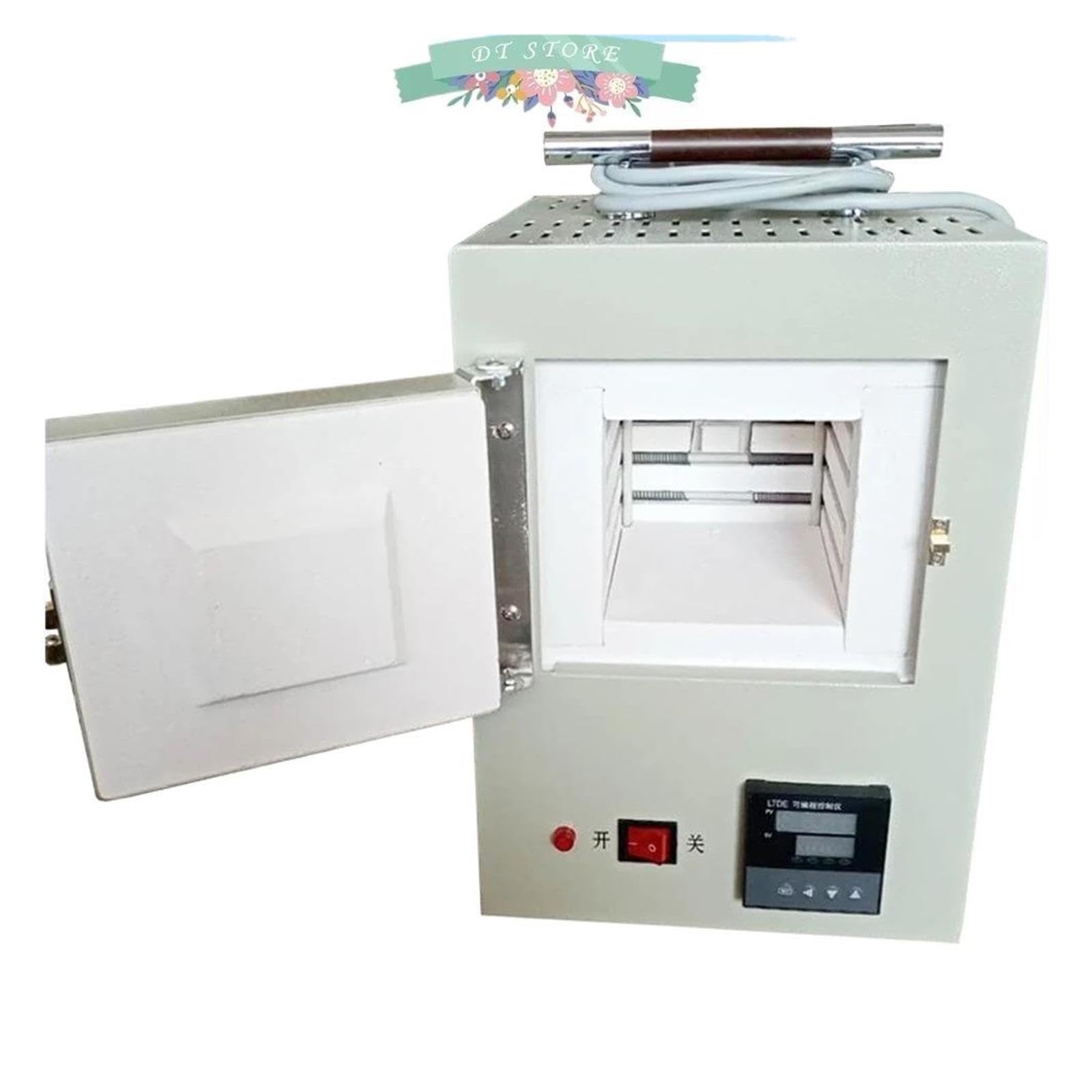 Horno de mufla incluido de fibra cerámica, pequeño horno eléctrico de laboratorio de 1,5 kW, FMJ-2L-9 Para bricolaje