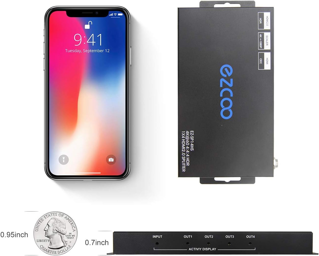 Exclusive HDMI Splitter 1x4 4K 60Hz 4:4:4 HDR 1080p 120Hz Atmos CEC, HDMI Down Scaler 4K to 1080P Separate, EDID DIP Switch, HDMI Splitter 1 in 4 Out HDCP2.2 SP14HS Hot Deals HDMI Splitter 1x4 4K 60Hz 4:4:4 HDR 1080p 120Hz Atmos CEC, HDMI Down Scaler 4K to 1080P Separate, EDID DIP Switch, HDMI Splitter 1 in 4 Out HDCP2.2 SP14HS