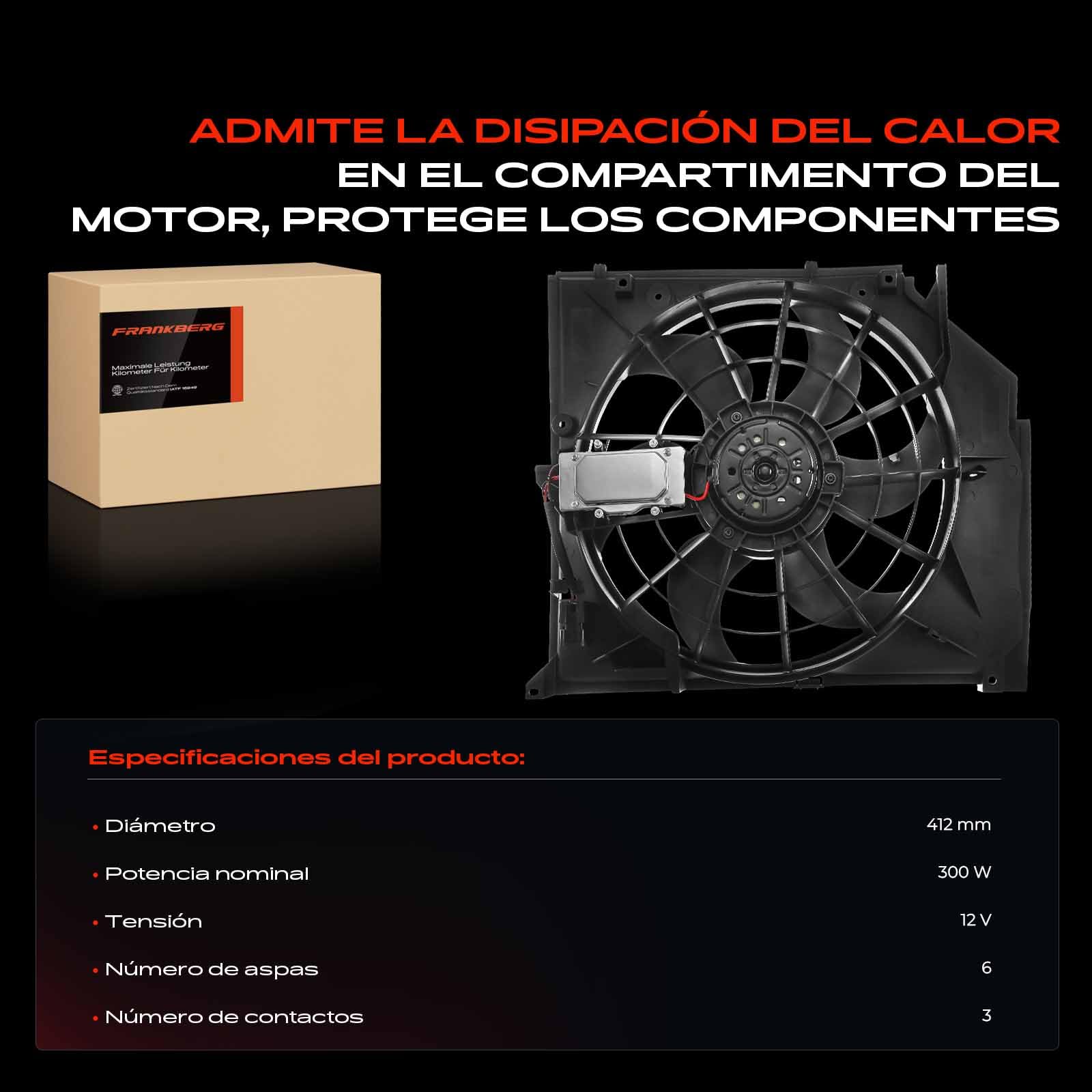Eléctrico Ventilador Enfriador Ventilador para 3 E46 316i 318i 320i 323i 325i 328i 330i y de 330i Cabriolet Coupe Hatchback Hatchback desde 1998-2007 17117525508