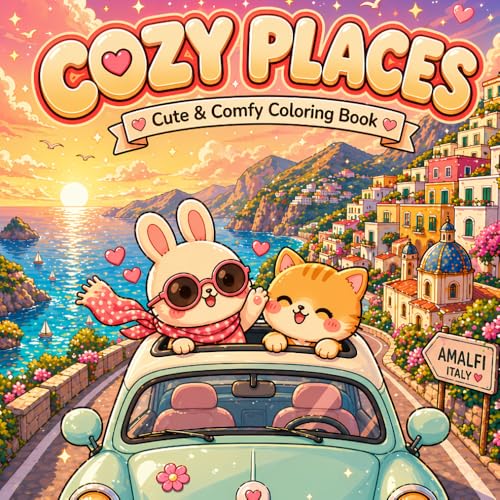 Cozy Places: Cute and Comfy Travel Coloring Book with Beautiful Places Around the World, Scenic Landscapes & Relaxing Vacation Scenes for Stress Relief image 2