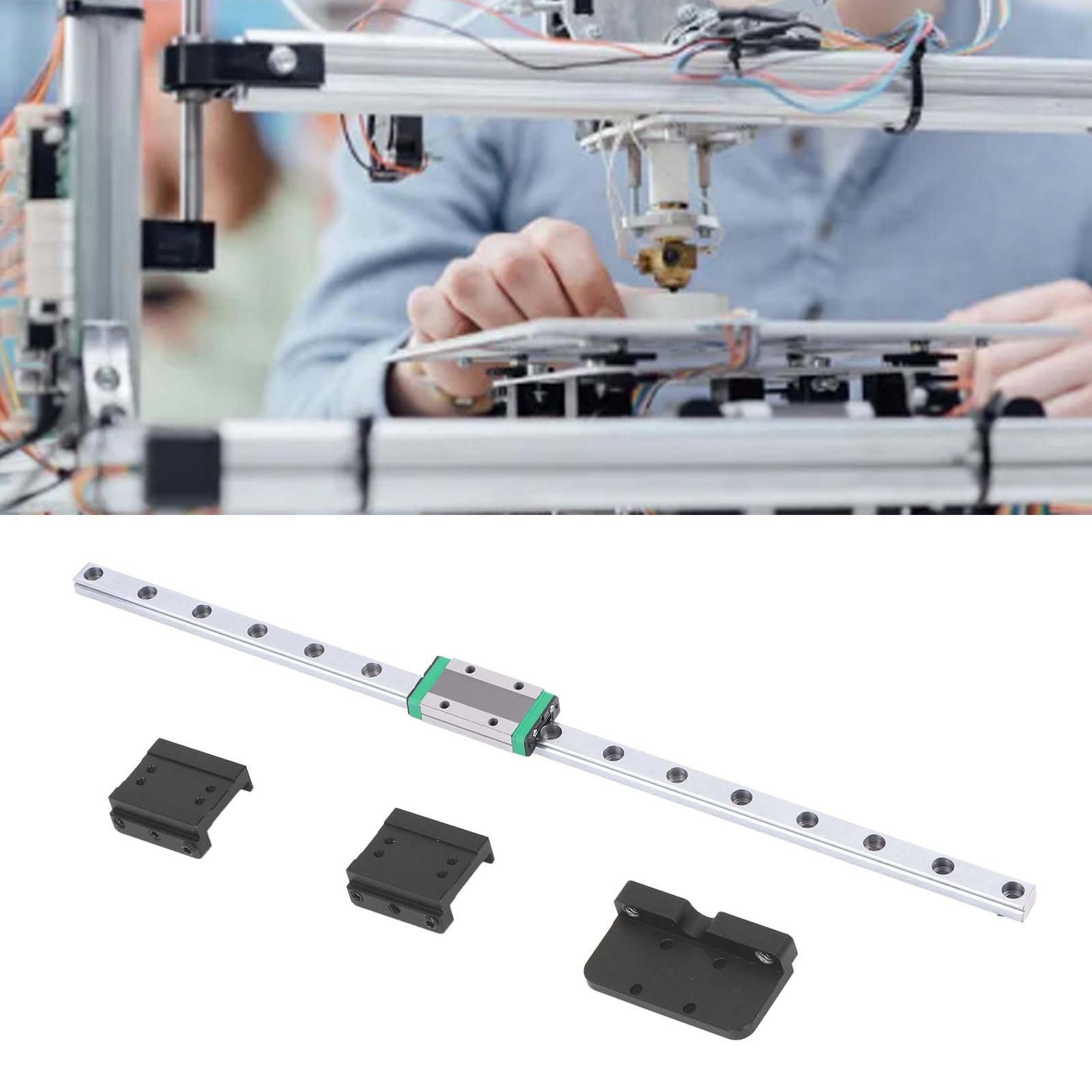 Kit guida lineare per guida lineare per stampante 3D Acciaio al cromo ad alto tenore di carbonio Modifica facile Stampa ad alta velocità Stampa ad alta precisione per stampanti 3D